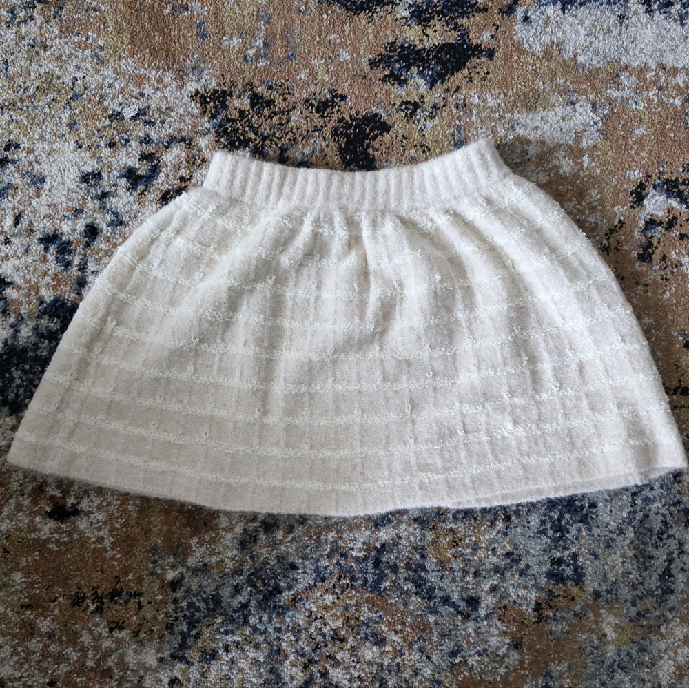 Vici Cream Textured Mini Skirt